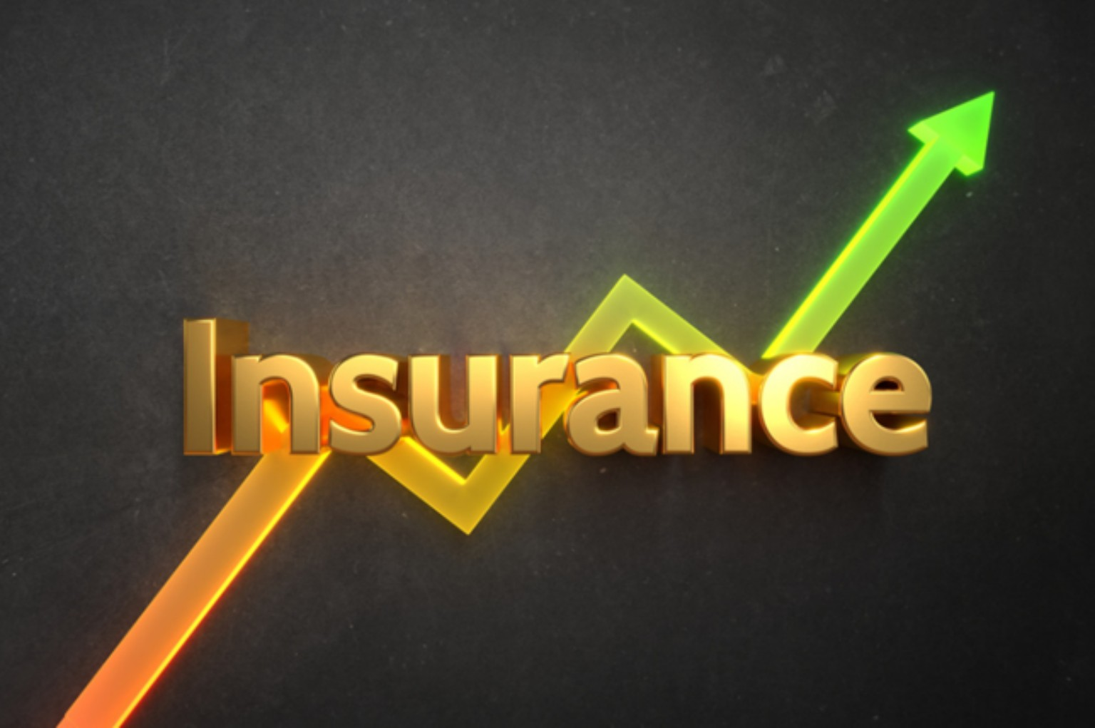 Gold Insurance lettering with a rising green arrow