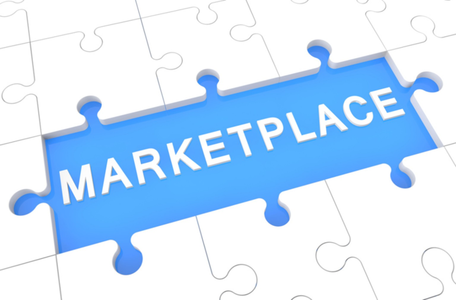 Marketplace displayed on a blue puzzle piece